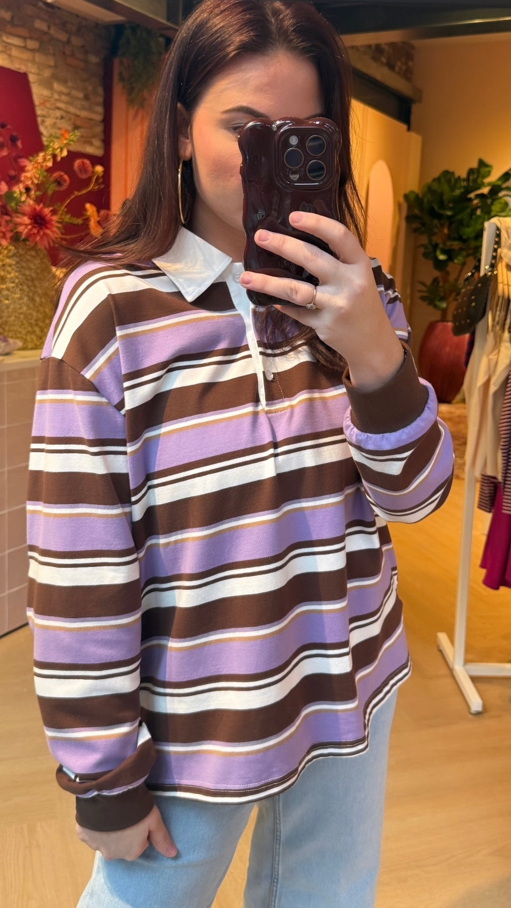 Longsleeve Josephine Purple Brown