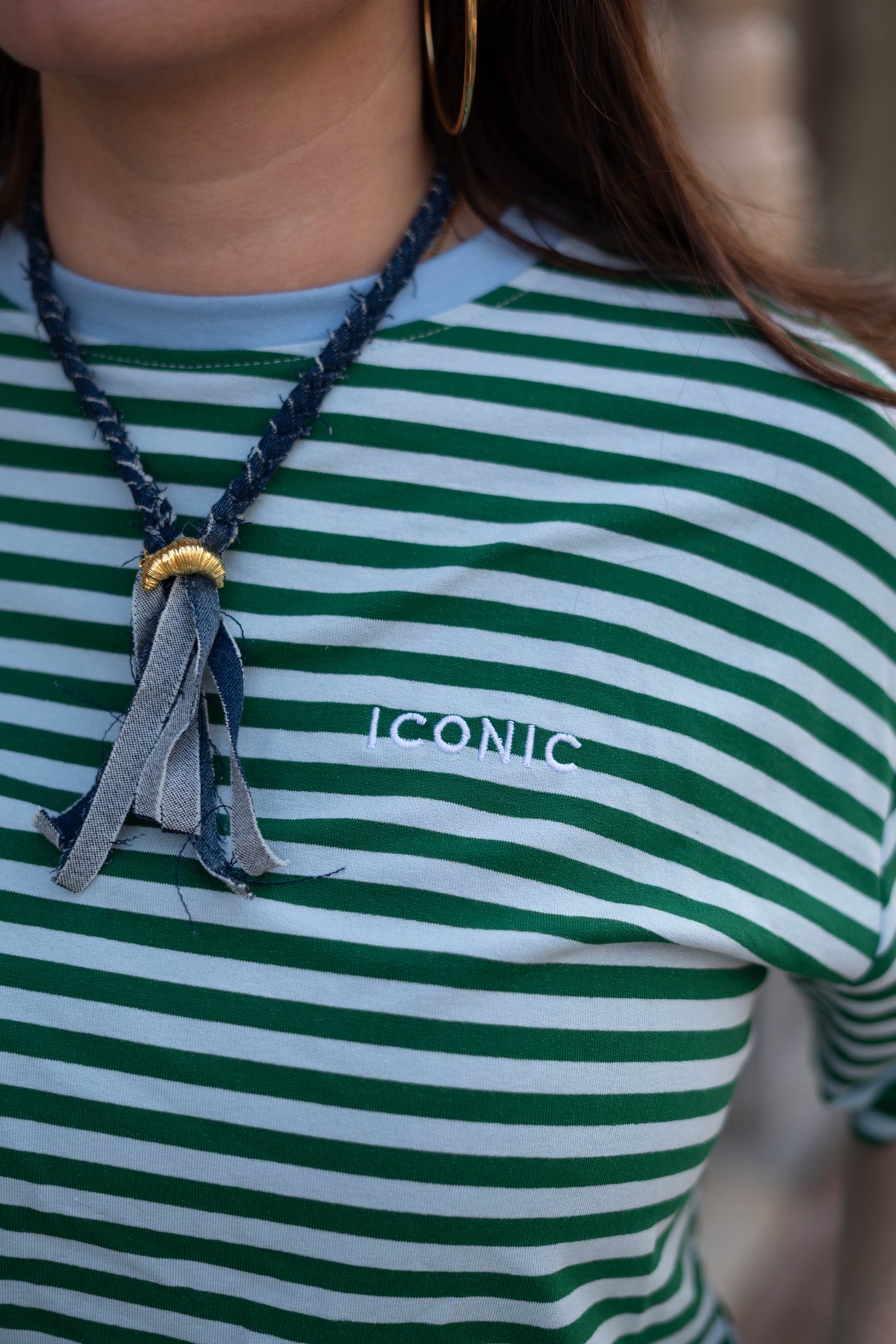 T-shirt Iconic Groen Blauw