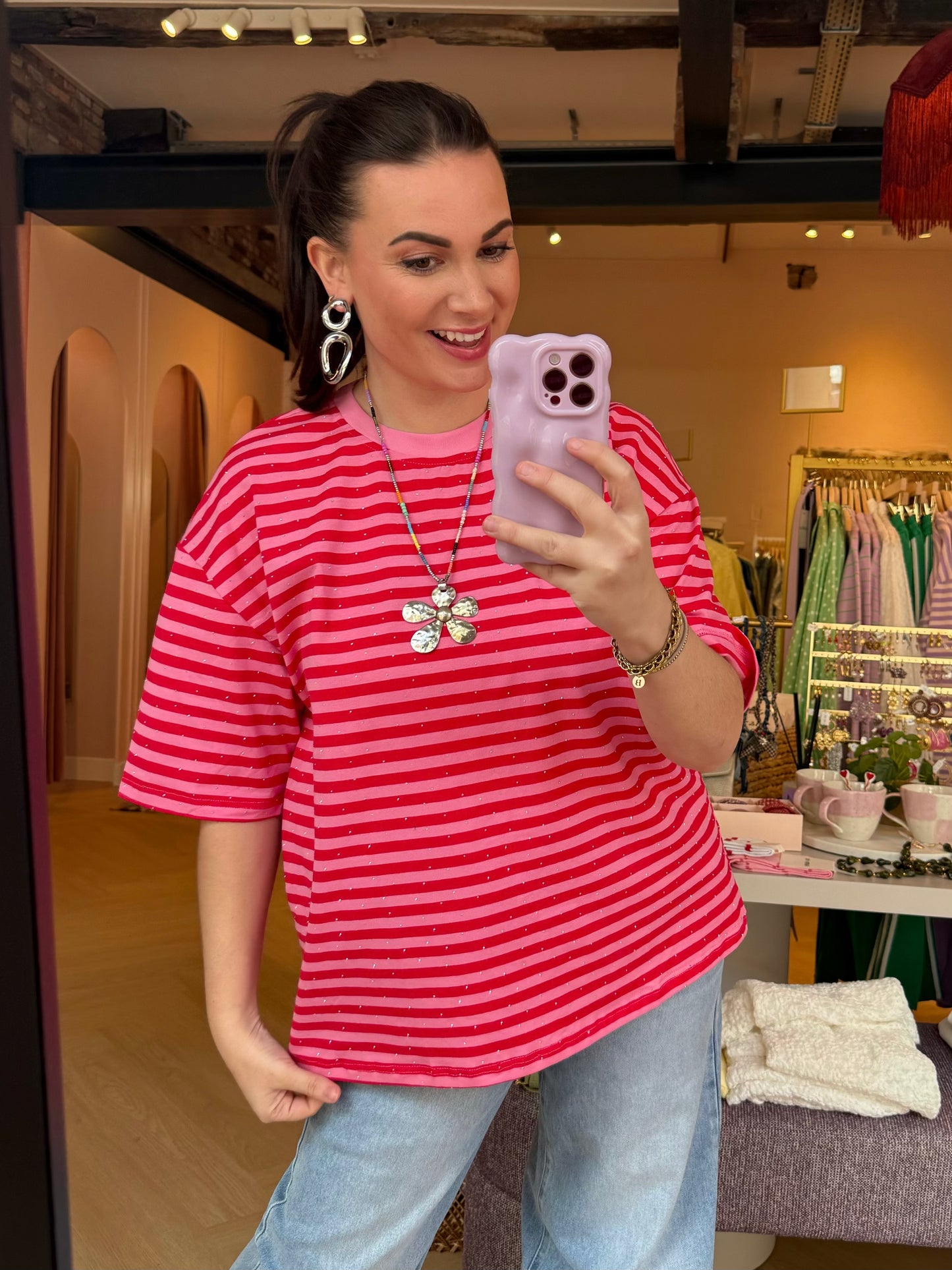 T-shirt Chrissy Roze Rood