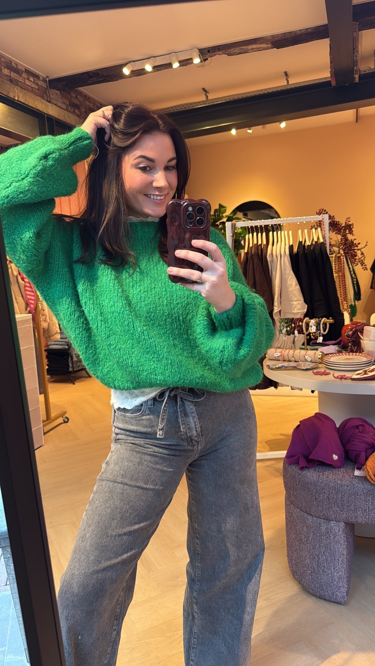 Trui Berit gebreide trui groen
