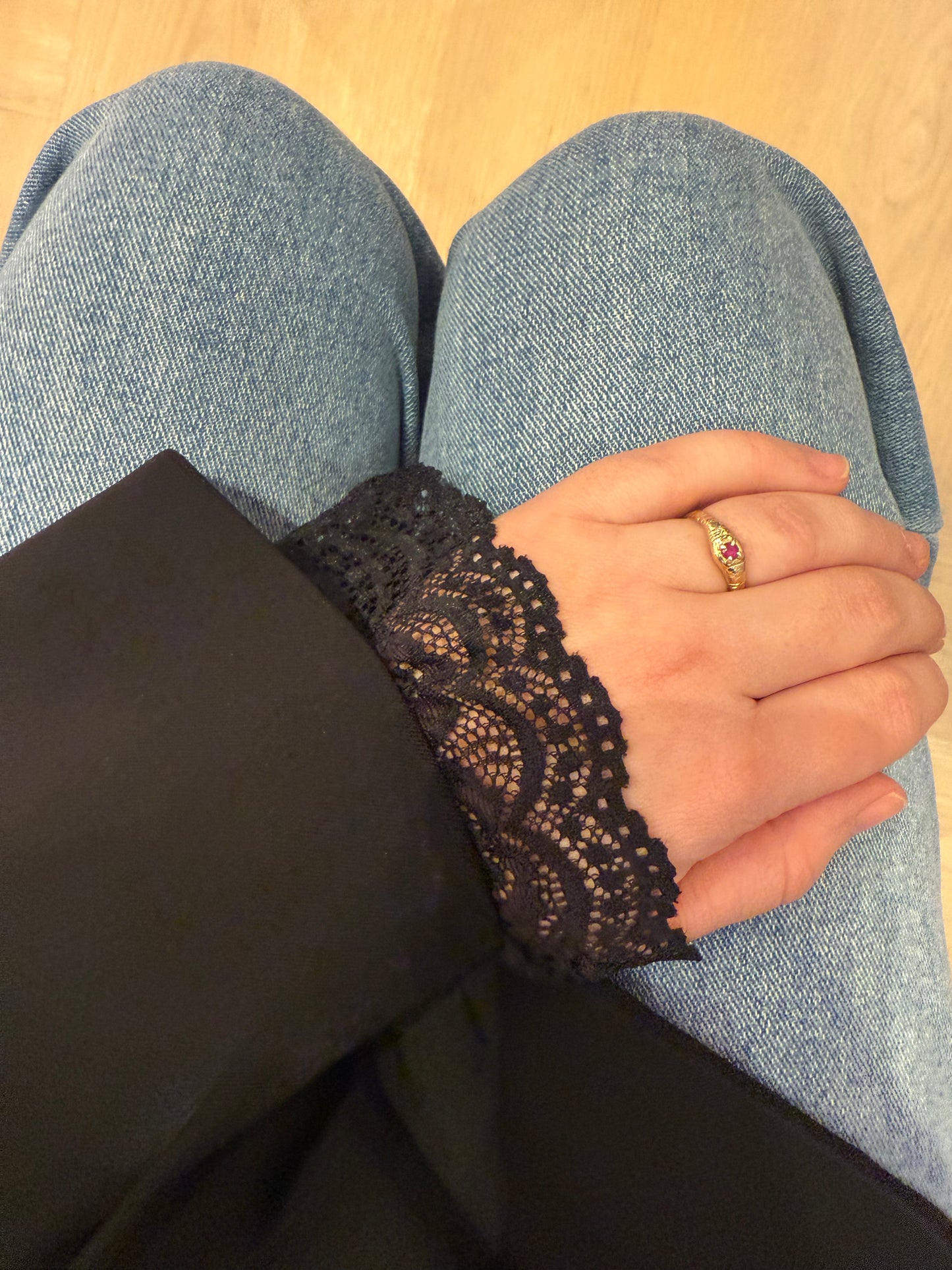 Kanten Mouwtje Zwart