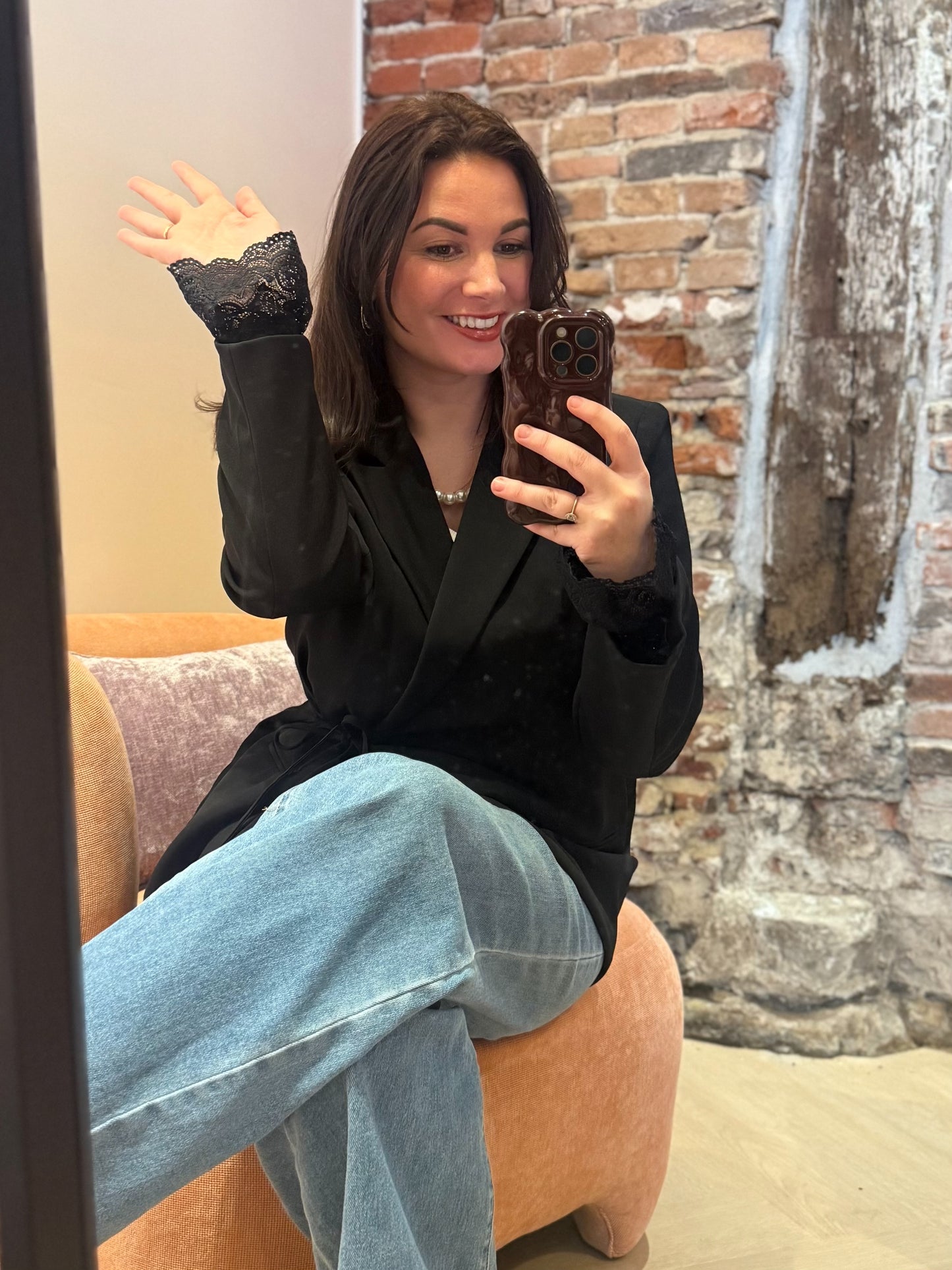 Kanten Mouwtje Zwart