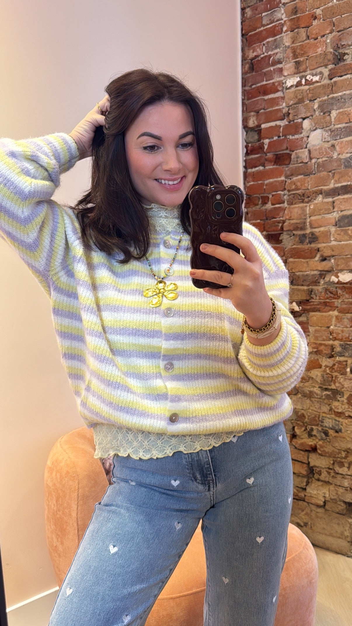 Vest Amber Lila Geel