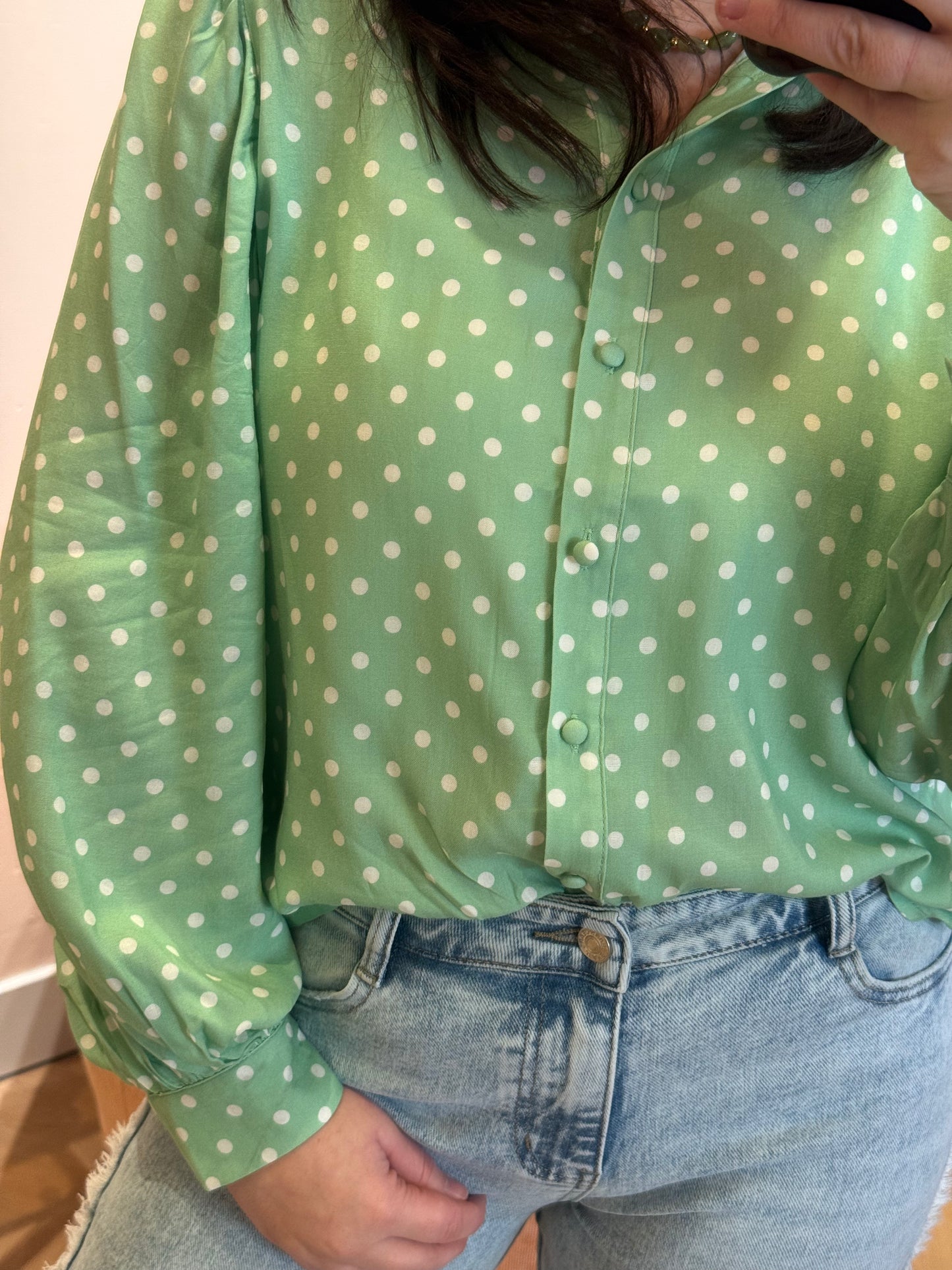 Blouse Kelly Groen Stip