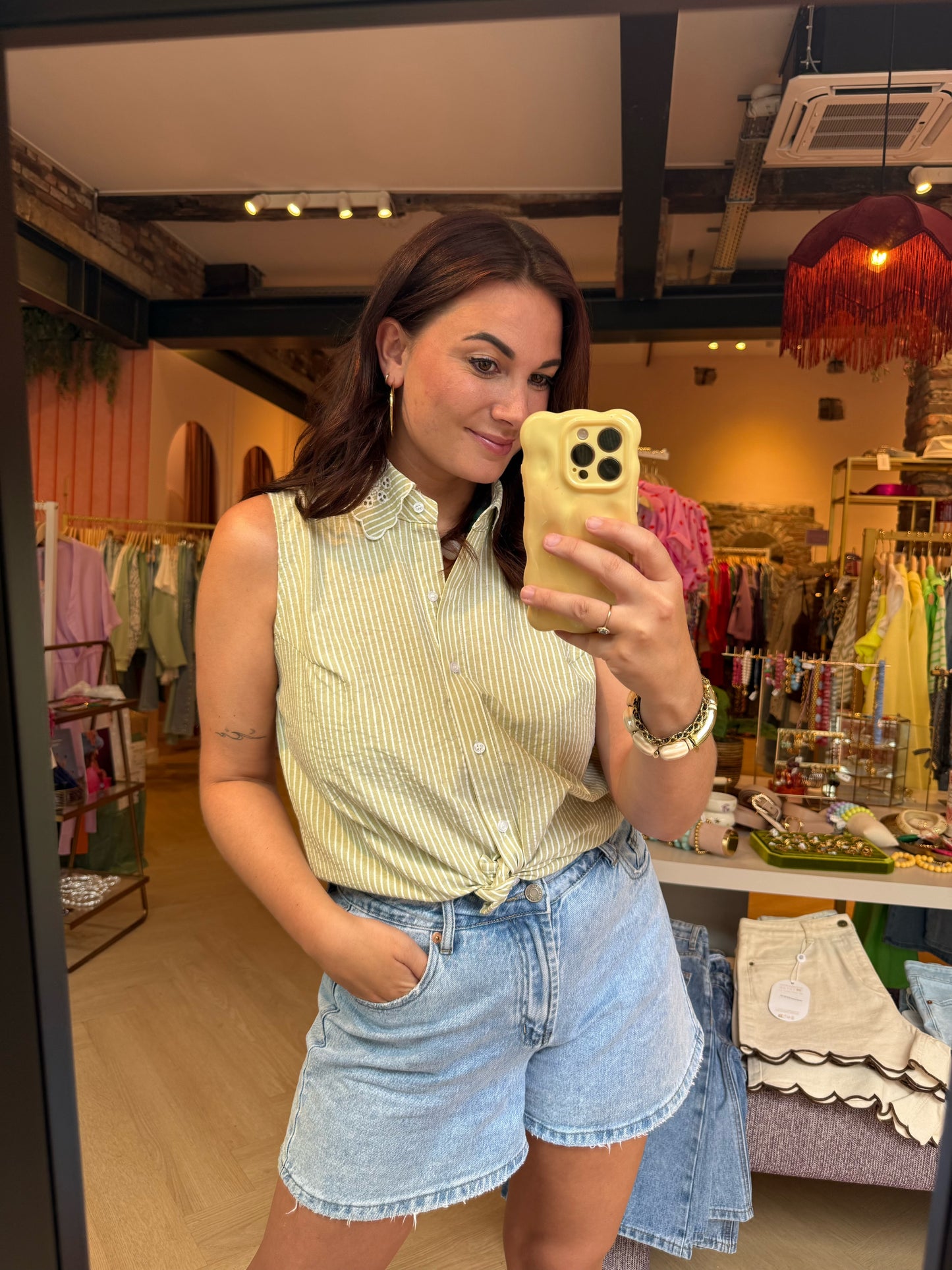 Blouse Simone Groen Stripe