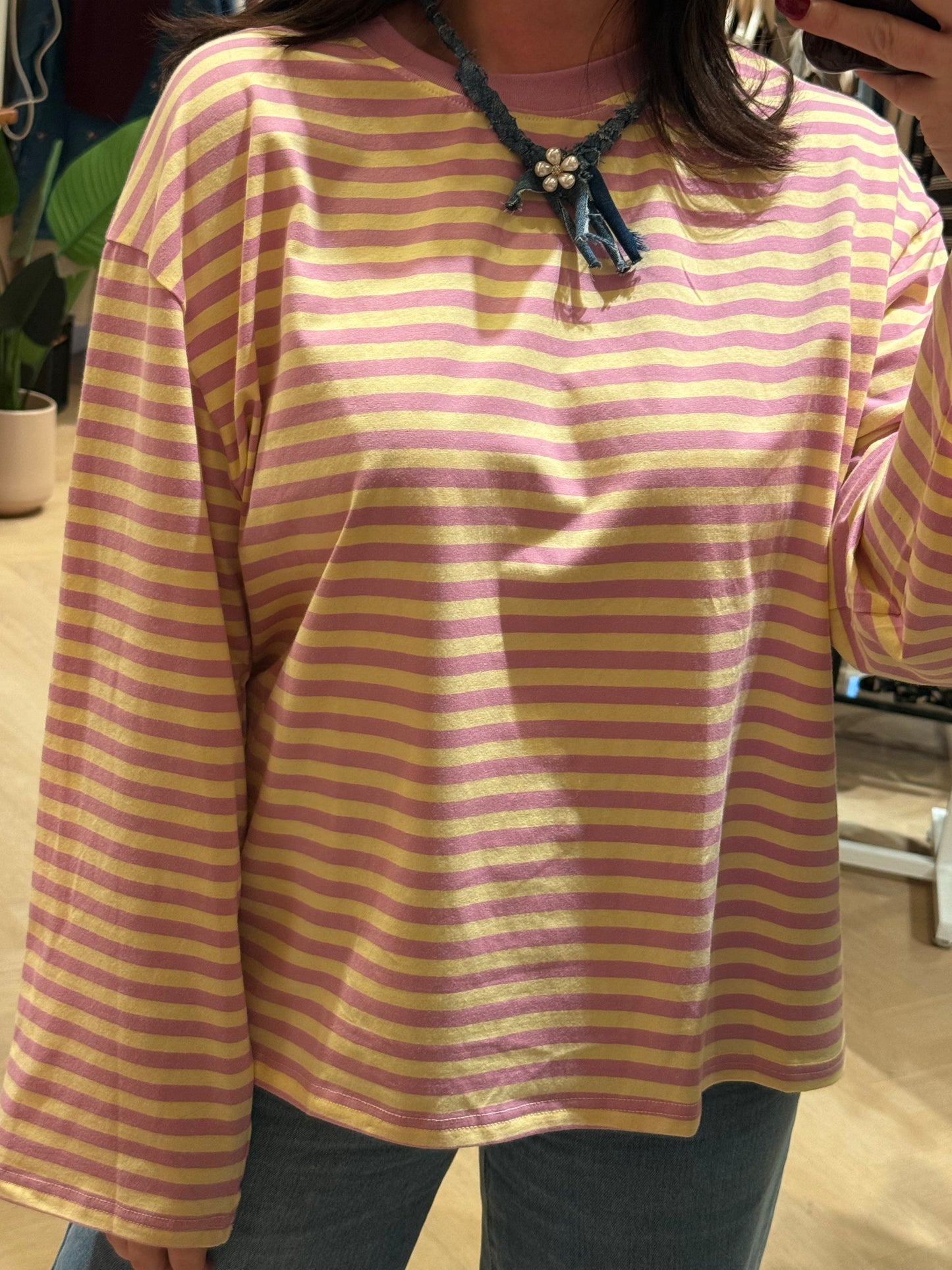 Longsleeve Lara Geel Roze