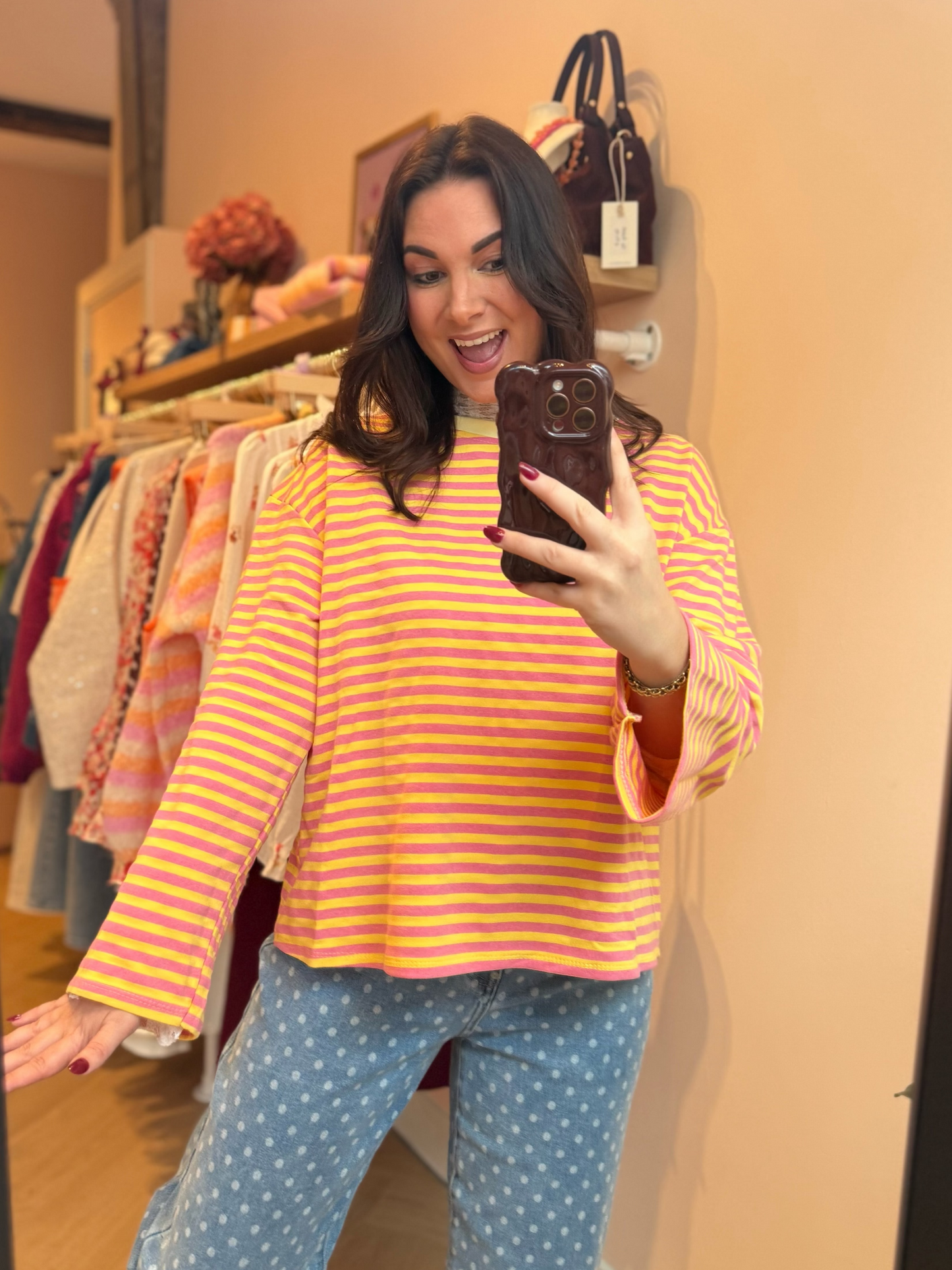 Longsleeve Mint Roze Geel