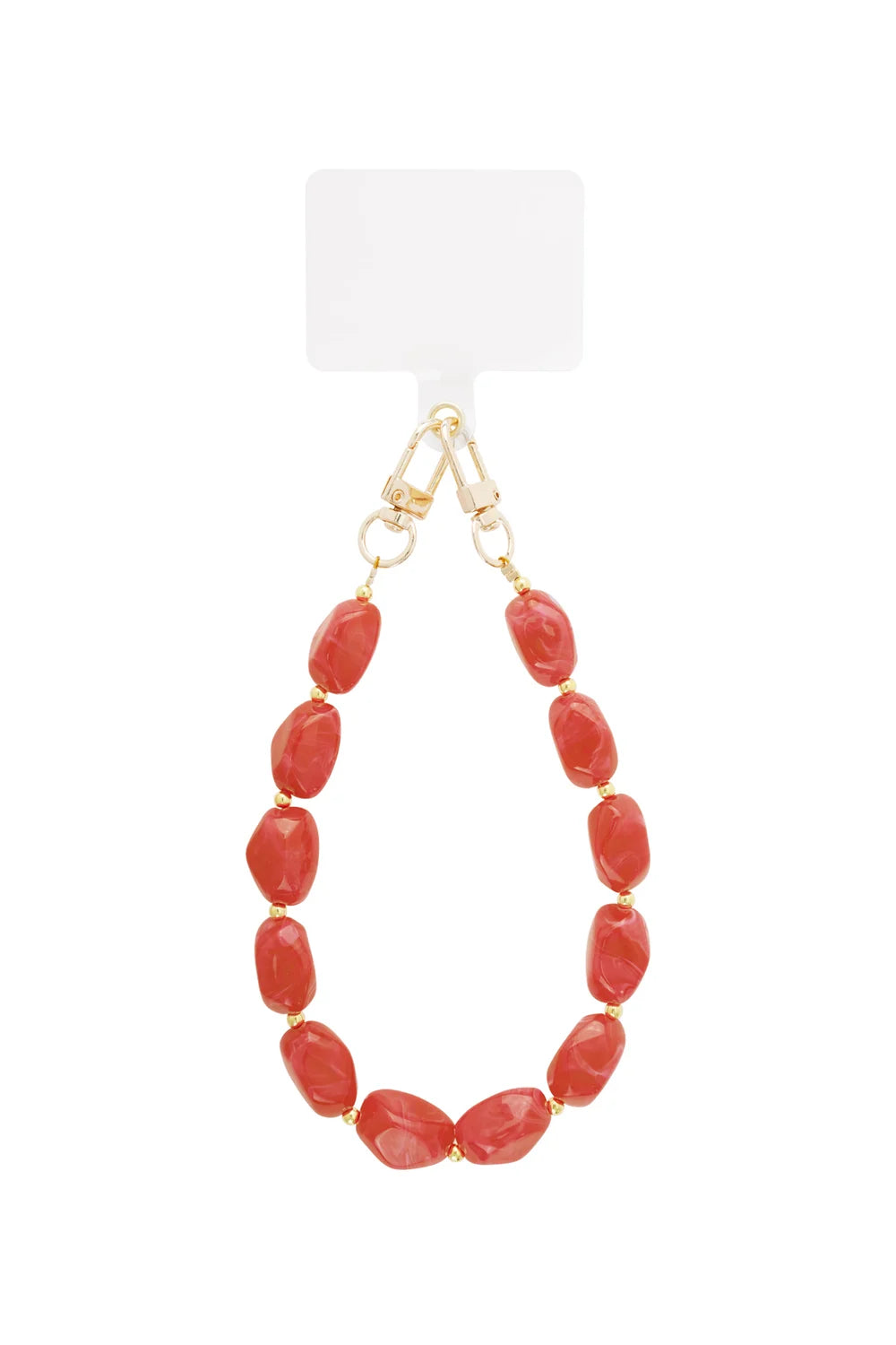 Telefoonkoord Kralen Baksteenrood