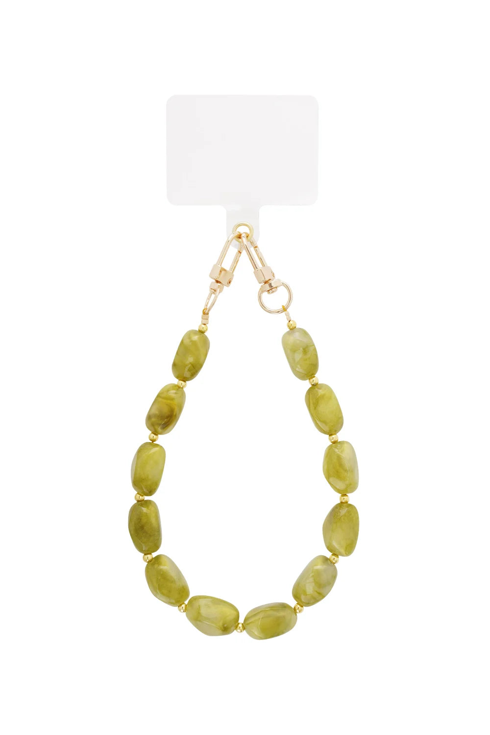 Telefoonkoord Kralen Groen/Geel