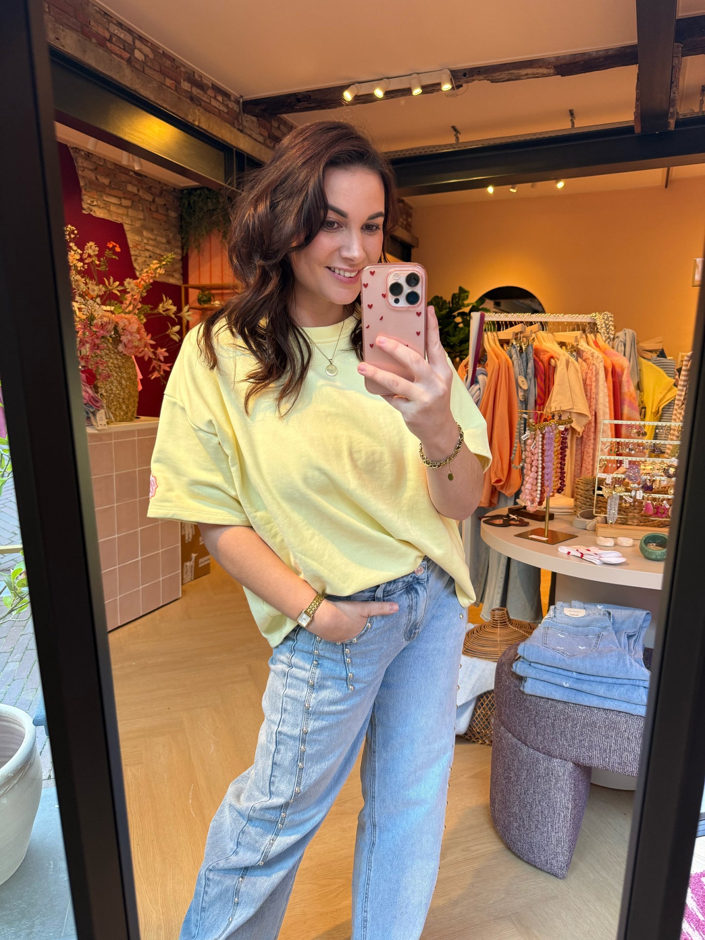 T-shirt Noe Vintage Geel