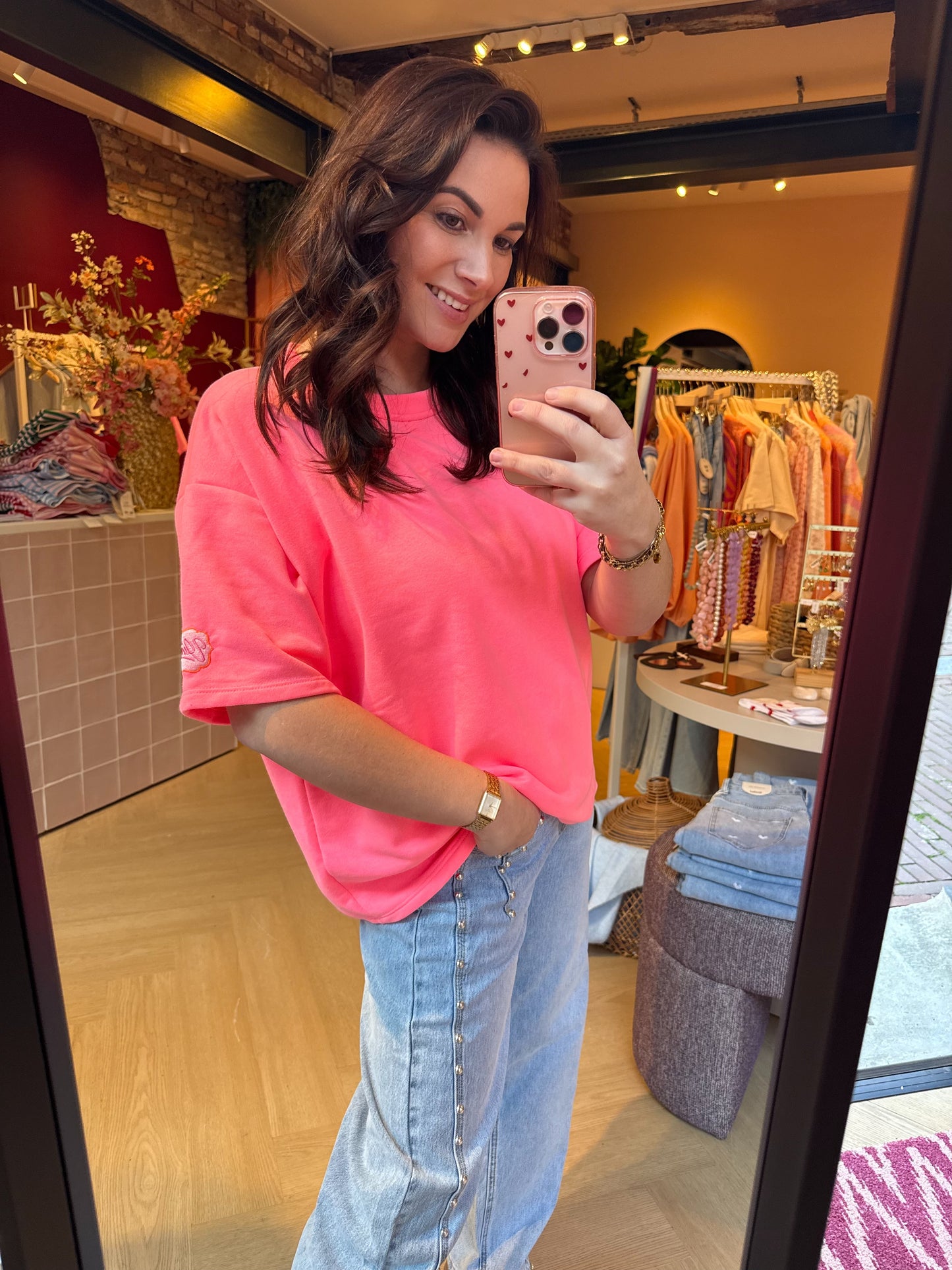 T-shirt Noe Vintage Neon Roze