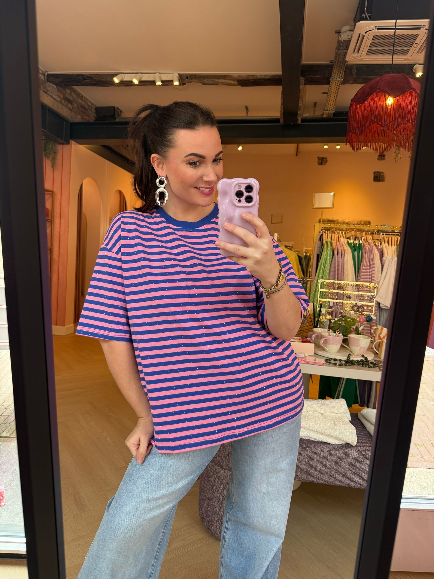 T-shirt Chrissy Kobalt Roze