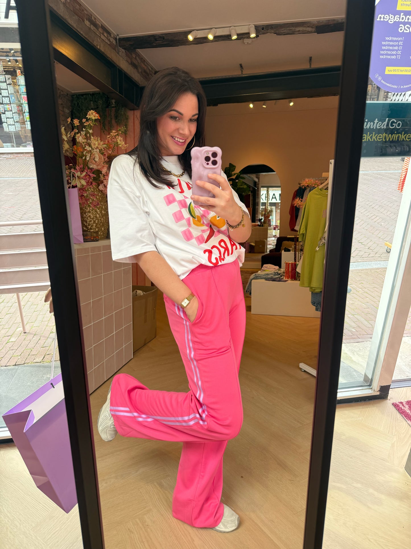 Roze met lila stripes jogpants Mirthe