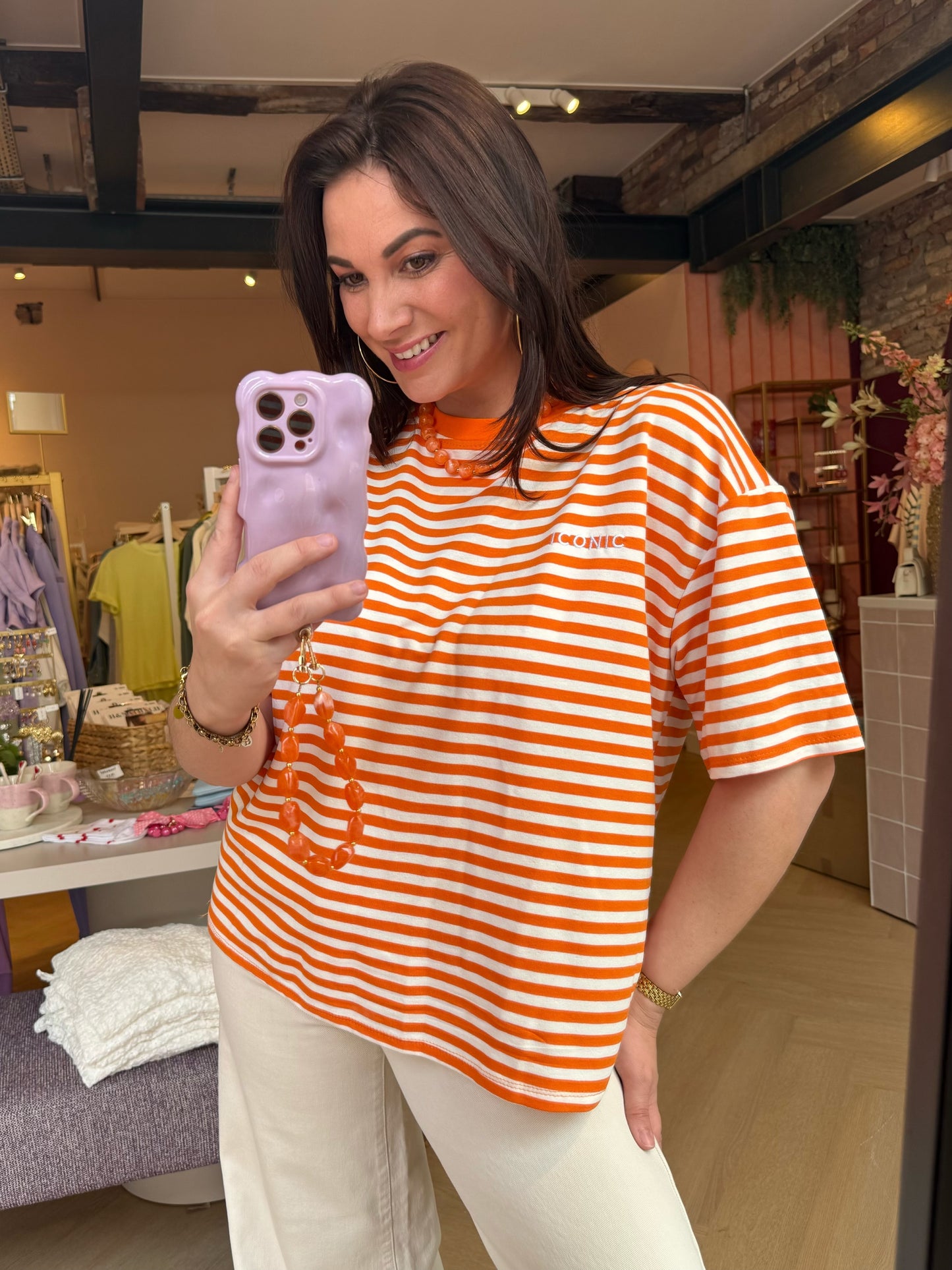 Oranje wit Iconic T-Shirt