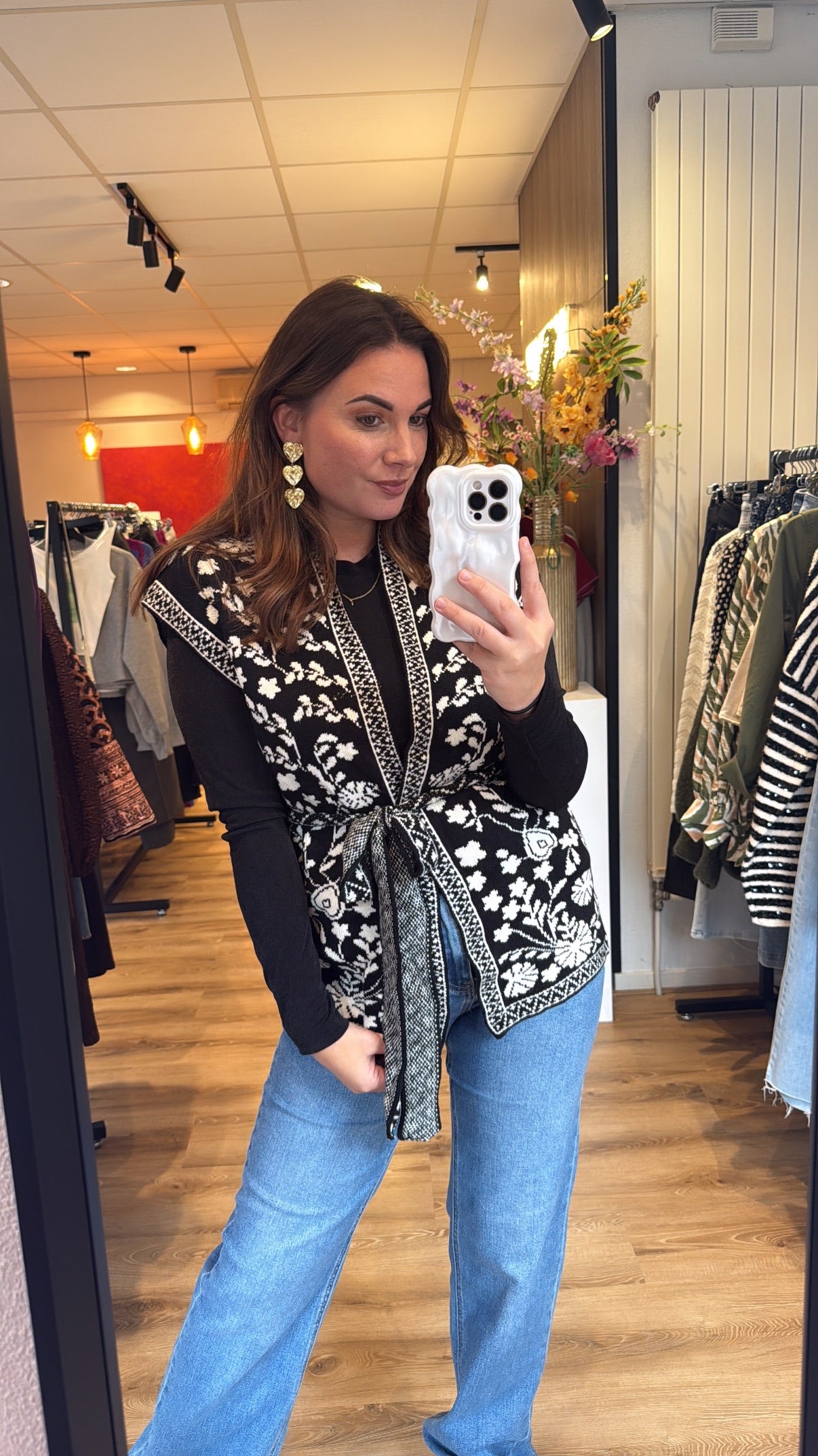 Gilet Nadia Zwart Wit