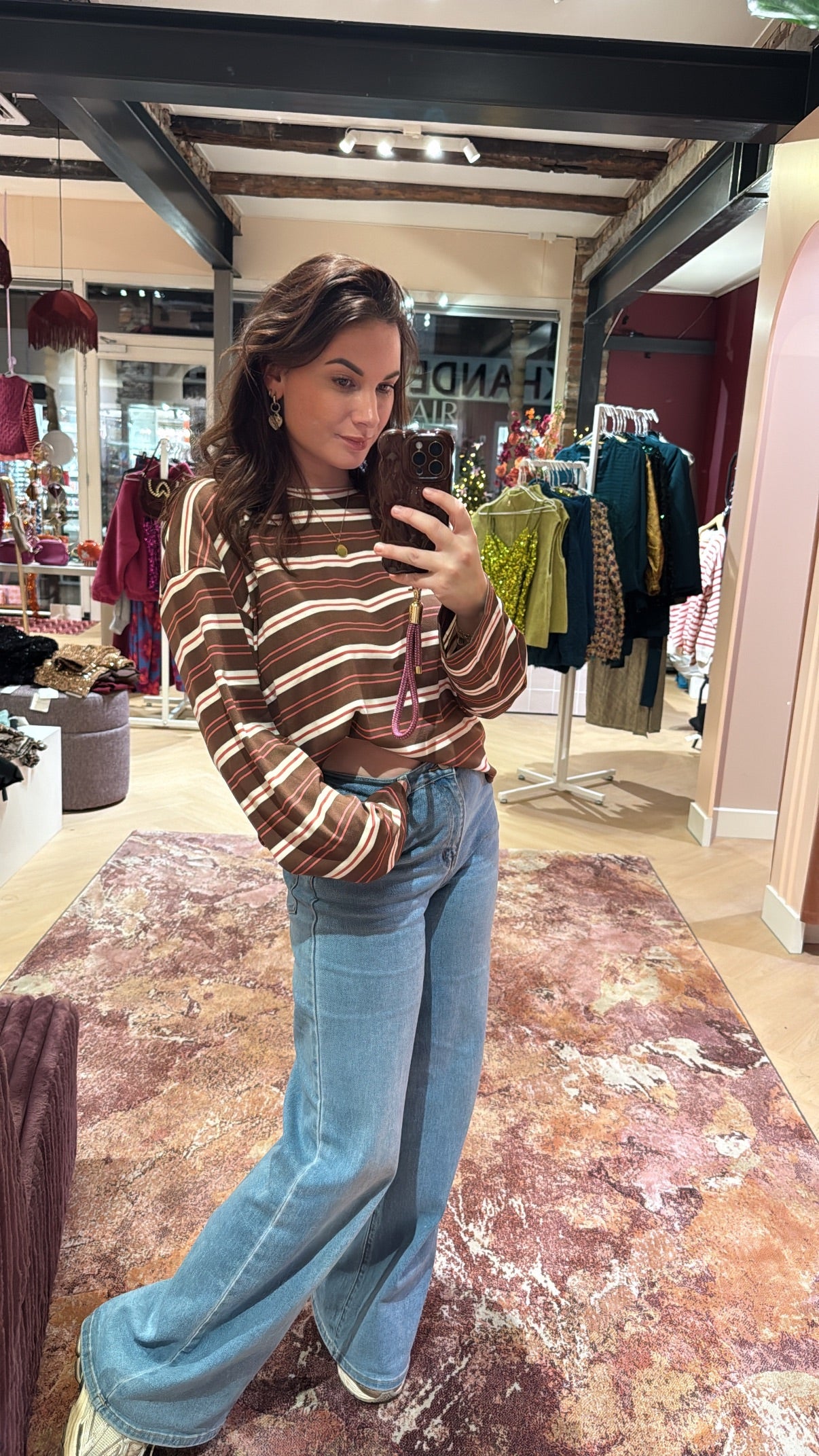 Sweater Loes Bruin Roze