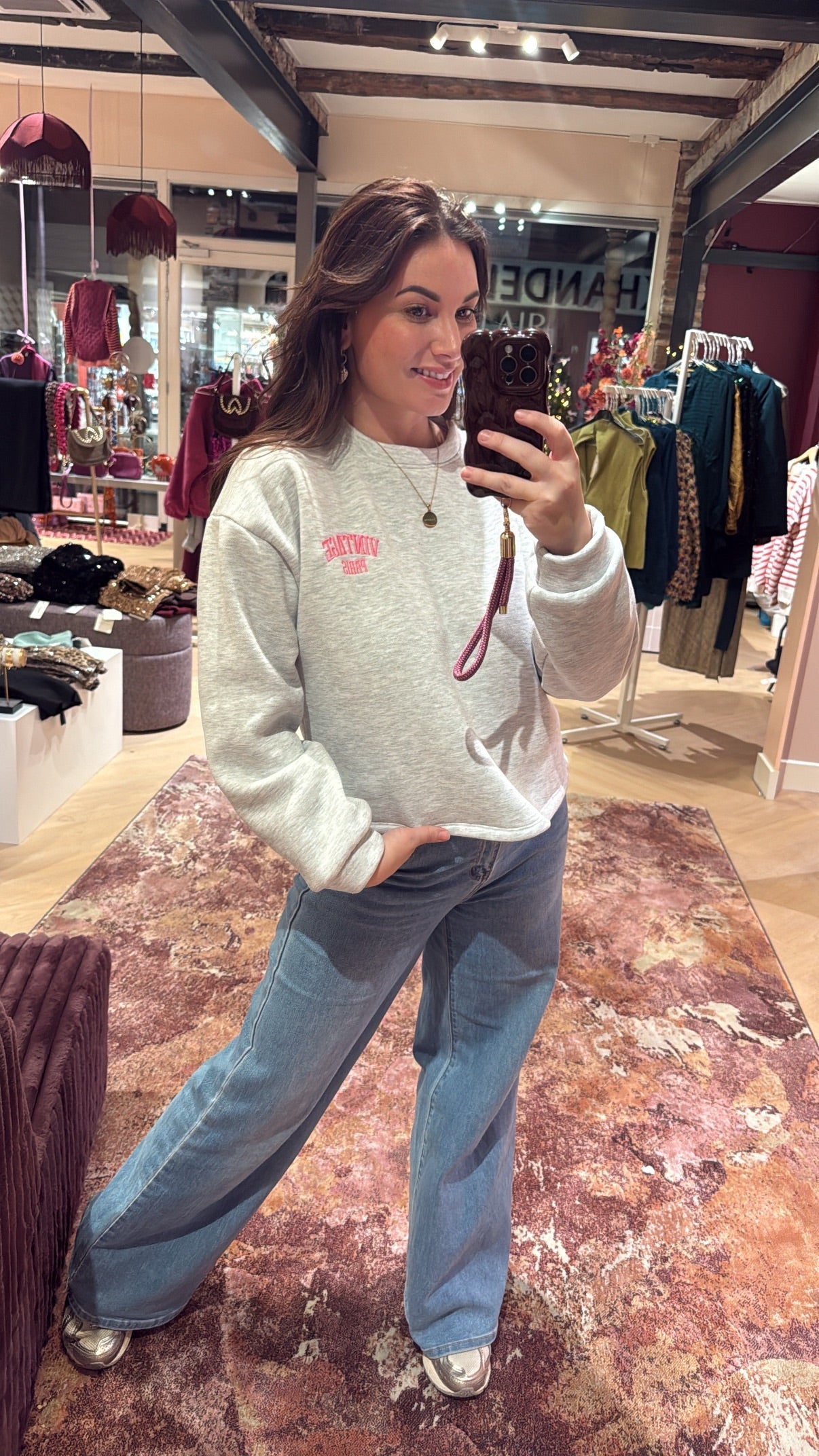 Sweater Vintage Licht Grijs