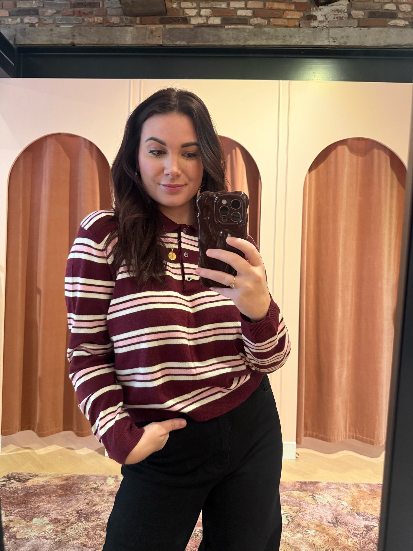 Trui Lorna Bordeaux Licht Roze