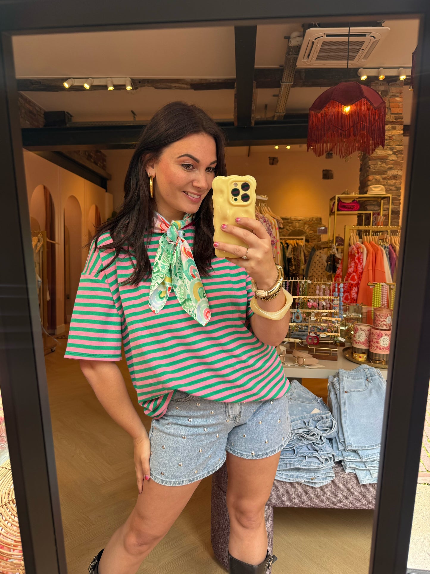 T-shirt Debby Roze Groen