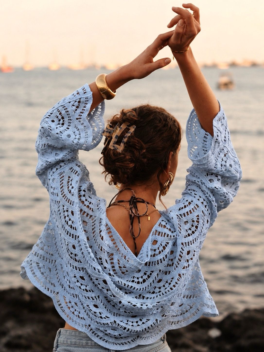Crochet Top Myrthe Blauw