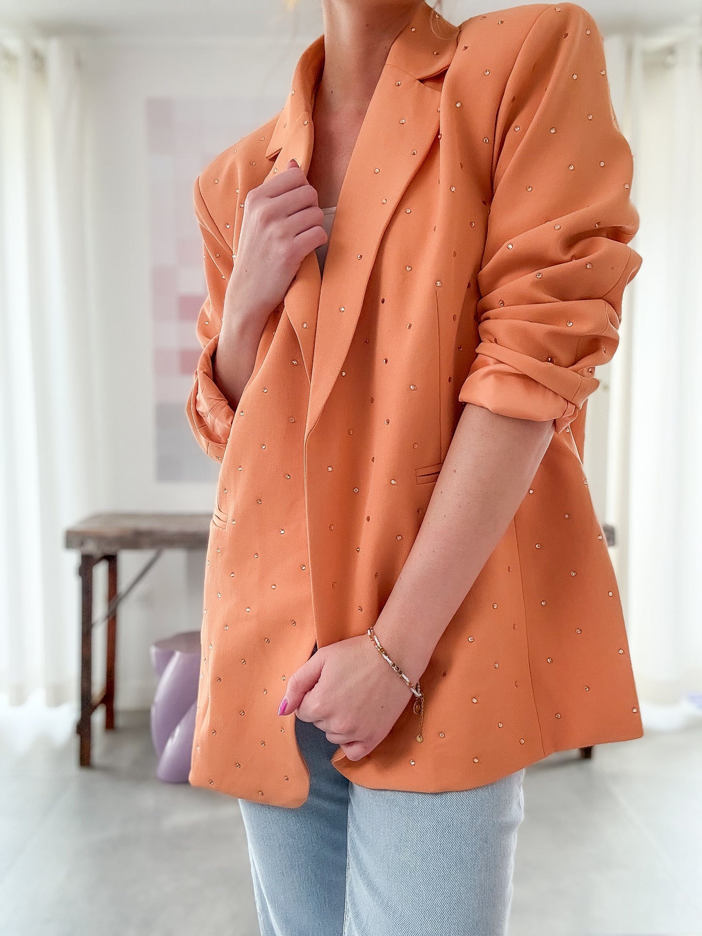 Blazer Frenkie Peachy met Strass steentjes
