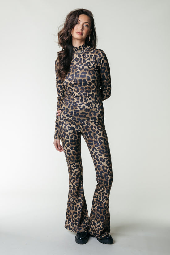 Colourful Rebel Leopard Peached Extra Flare Pants