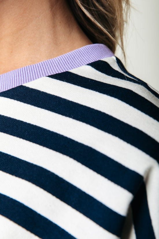 Colourful Rebel - Stripe Contrast Dropped Shoulder Sweat