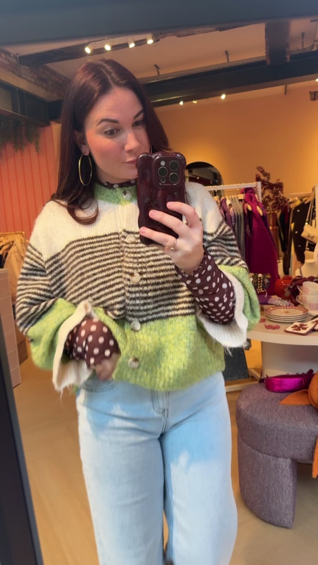 Vest Amber Groen Bruin